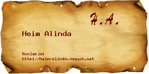 Heim Alinda névjegykártya